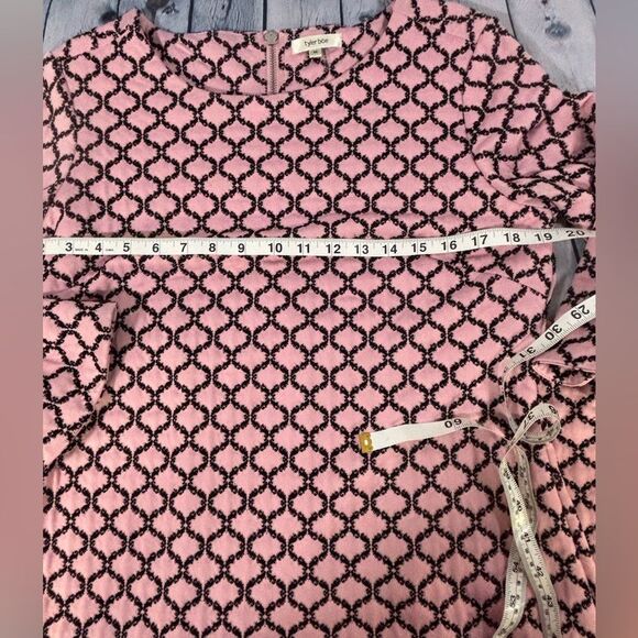 Tyler Boe Pink Black Geometric Jacquard Workwear Party Wedding Midi Dress Size M - Picture 7 of 8
